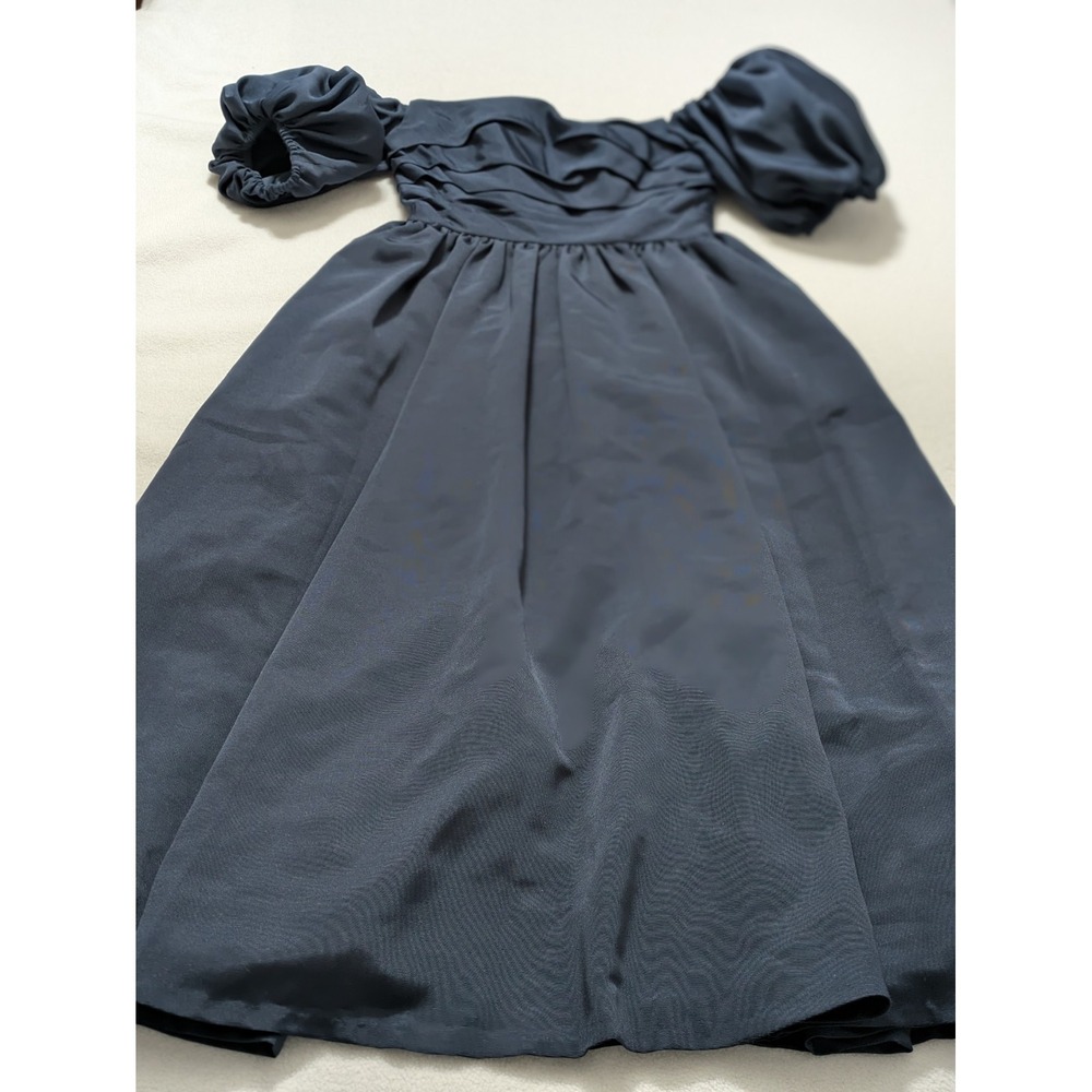 Jenny Yoo Regina Dress in Navy Blue, size 2 with detachable sleeves Formal Midi - Picture 3 of 16